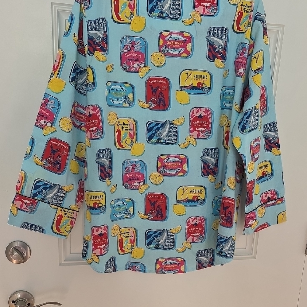 Printfresh Cotton Pajamas Sardine/Lemon Graphic Design. Size 2X NWT - Picture 7 of 16